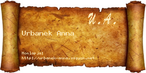 Urbanek Anna névjegykártya